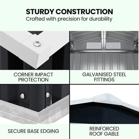 PlantCraft Galvanised Steel Garden Shed - 2.58m x 2.07m