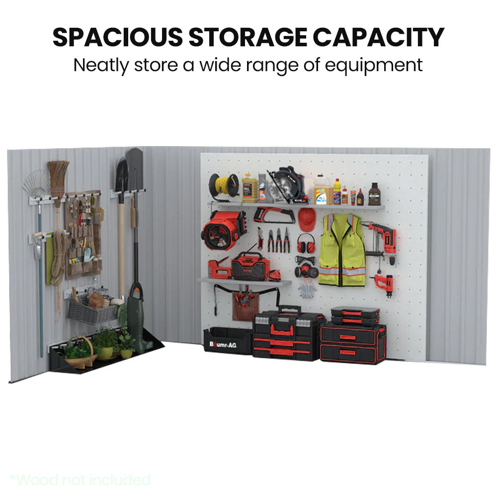 PlantCraft Galvanised Steel Garden Shed - 2.58m x 2.07m