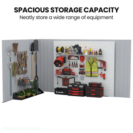 PlantCraft Galvanised Steel Garden Shed - 2.58m x 2.07m