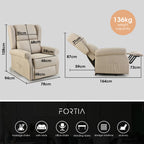 FORTIA Electric Recliner Lift Chair with Massage and Heat