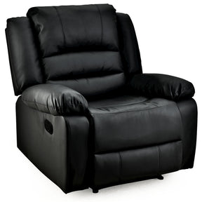 Fortia Luxury Recliner Lounge Chair – Black Faux Leather Armchair for Home Theatre and Relaxation