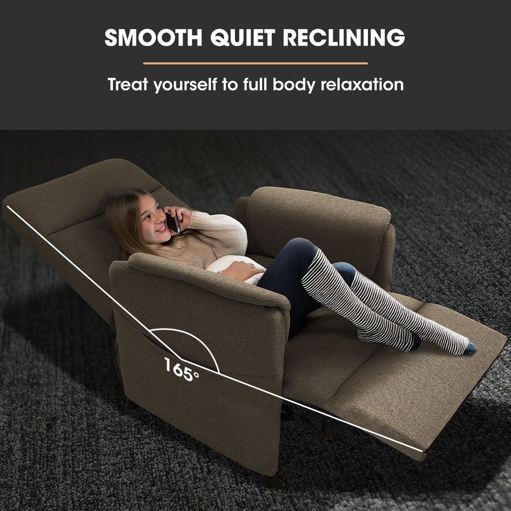 FORTIA Electric Recliner Armchair in Beige with Memory Settings and Dual Side Pockets