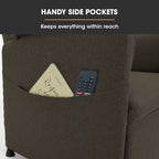 FORTIA Electric Recliner Armchair in Beige with Memory Settings and Dual Side Pockets