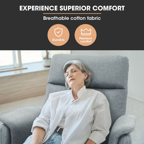 FORTIA Electric Recliner Armchair in Grey - Ultimate Comfort and Style