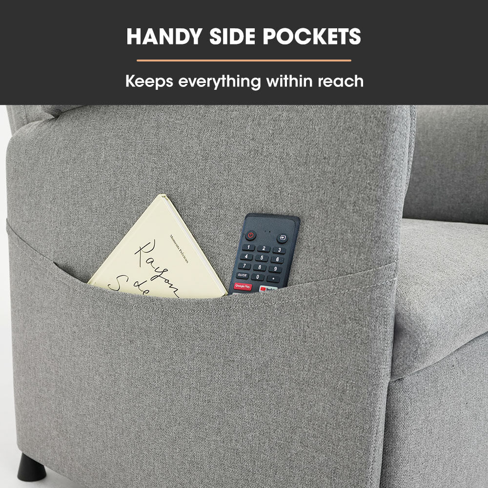 FORTIA Electric Recliner Armchair in Grey - Ultimate Comfort and Style