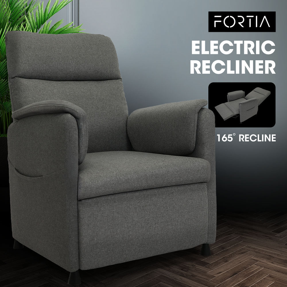 FORTIA Electric Recliner Armchair in Grey - Ultimate Comfort and Style