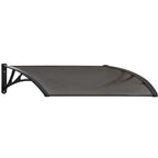 SHADE SHIELD 1x1m Aluminium Exterior Awning, Black DIY External UV Rain Protection Grey Tinted Polycarbonate Canopy Cover