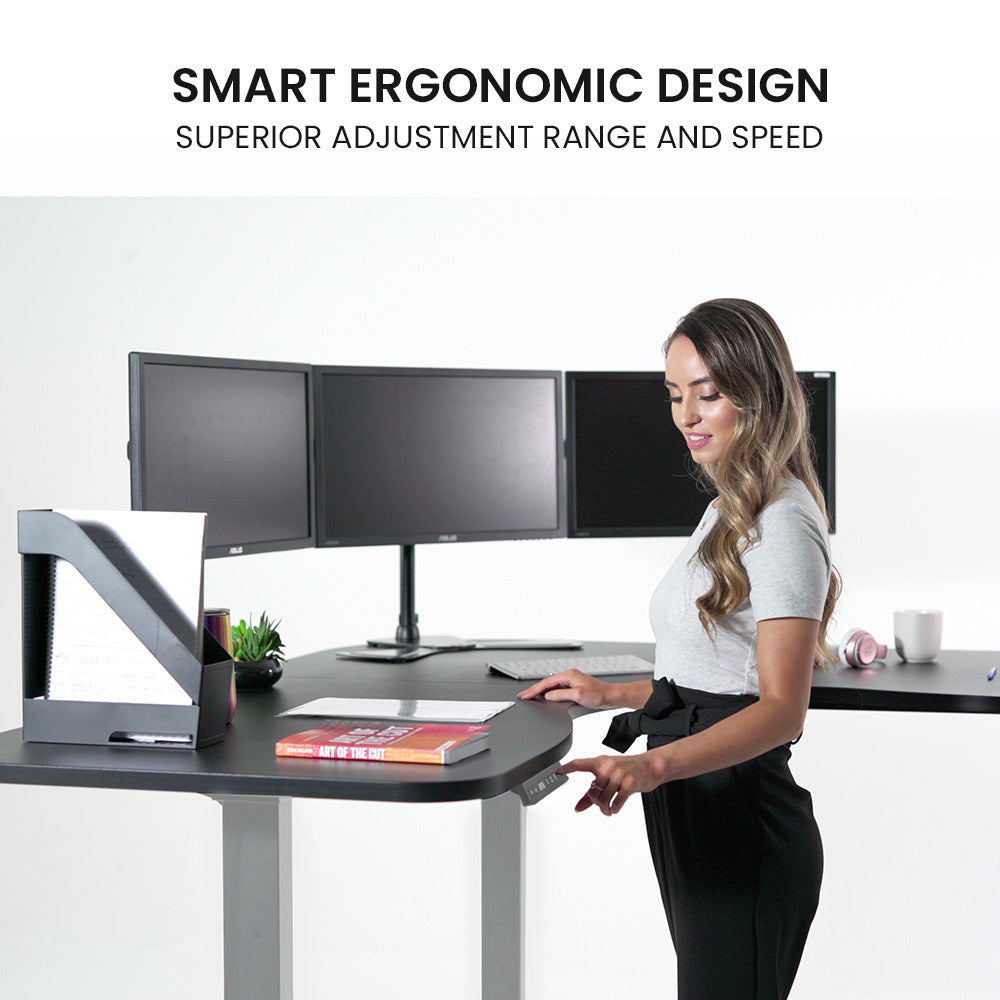 FORTIA 3-Motor Height Adjustable Corner Desk