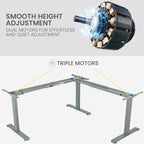 FORTIA 3-Motor Height Adjustable Corner Desk