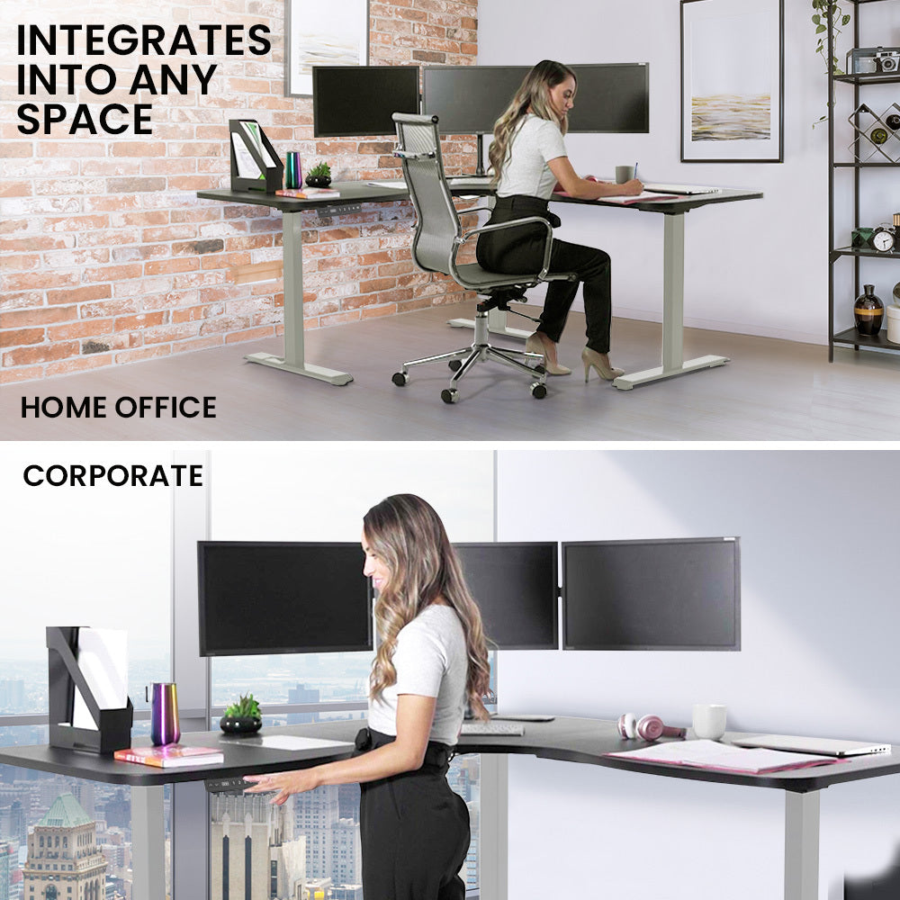 FORTIA 3-Motor Height Adjustable Corner Desk