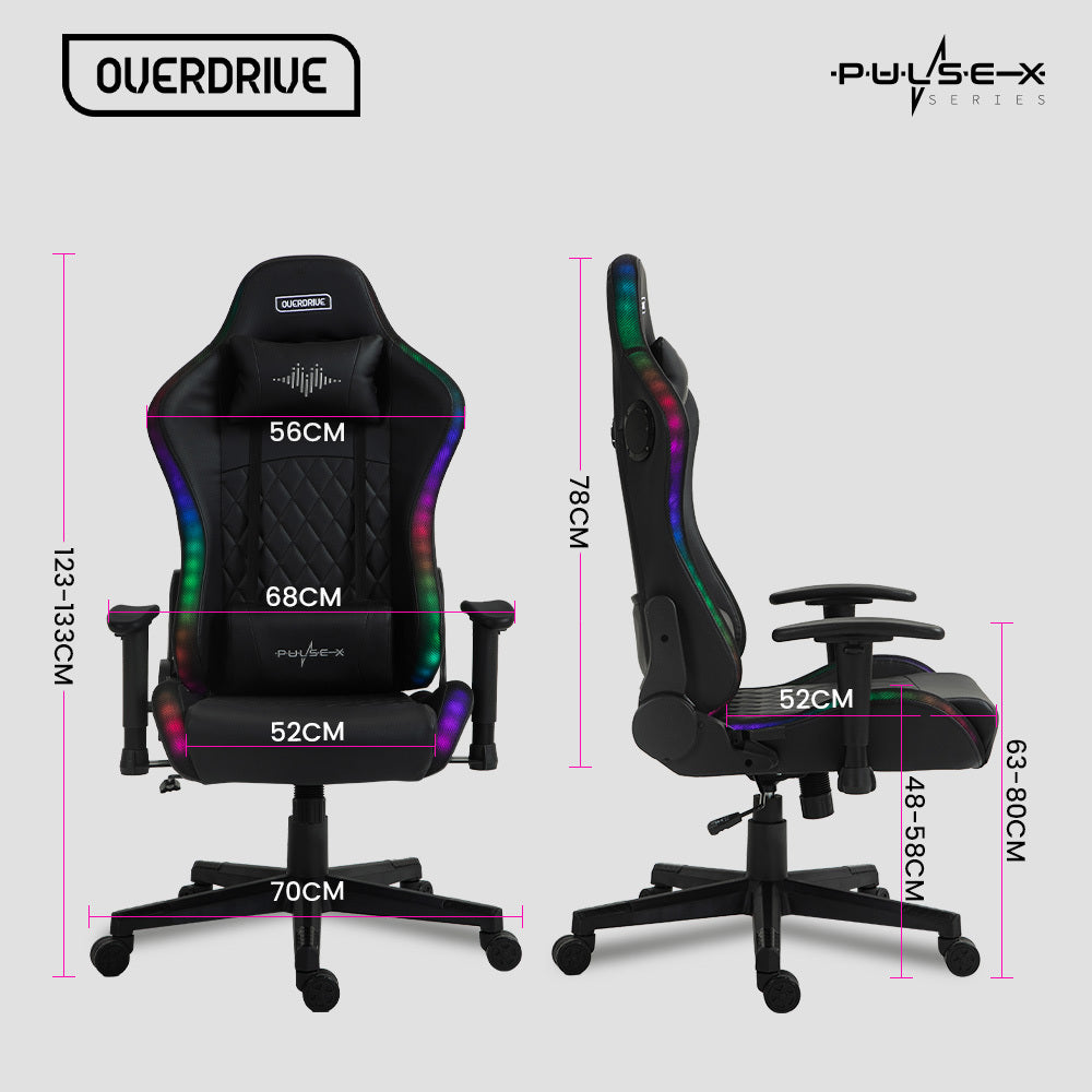RGB LED Gaming Chair with Bluetooth Speakers