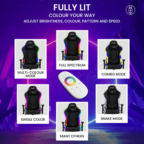 RGB LED Gaming Chair with Bluetooth Speakers