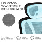 Fortia Ergonomic Office Desk Chair - Black Mesh