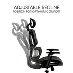 Fortia Ergonomic Office Desk Chair - Black Mesh