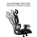 Fortia Ergonomic Office Desk Chair - Black Mesh