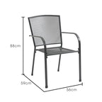 Fortia 2-Piece Outdoor Dining Chair Set