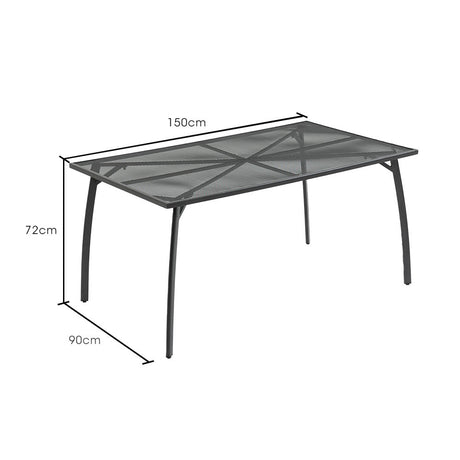 Fortia E-Coated 150x90cm Outdoor Dining Table
