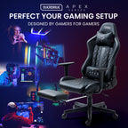 Ergonomic Reclining Gaming Chair with Footrest