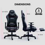 Ergonomic Reclining Gaming Chair with Footrest
