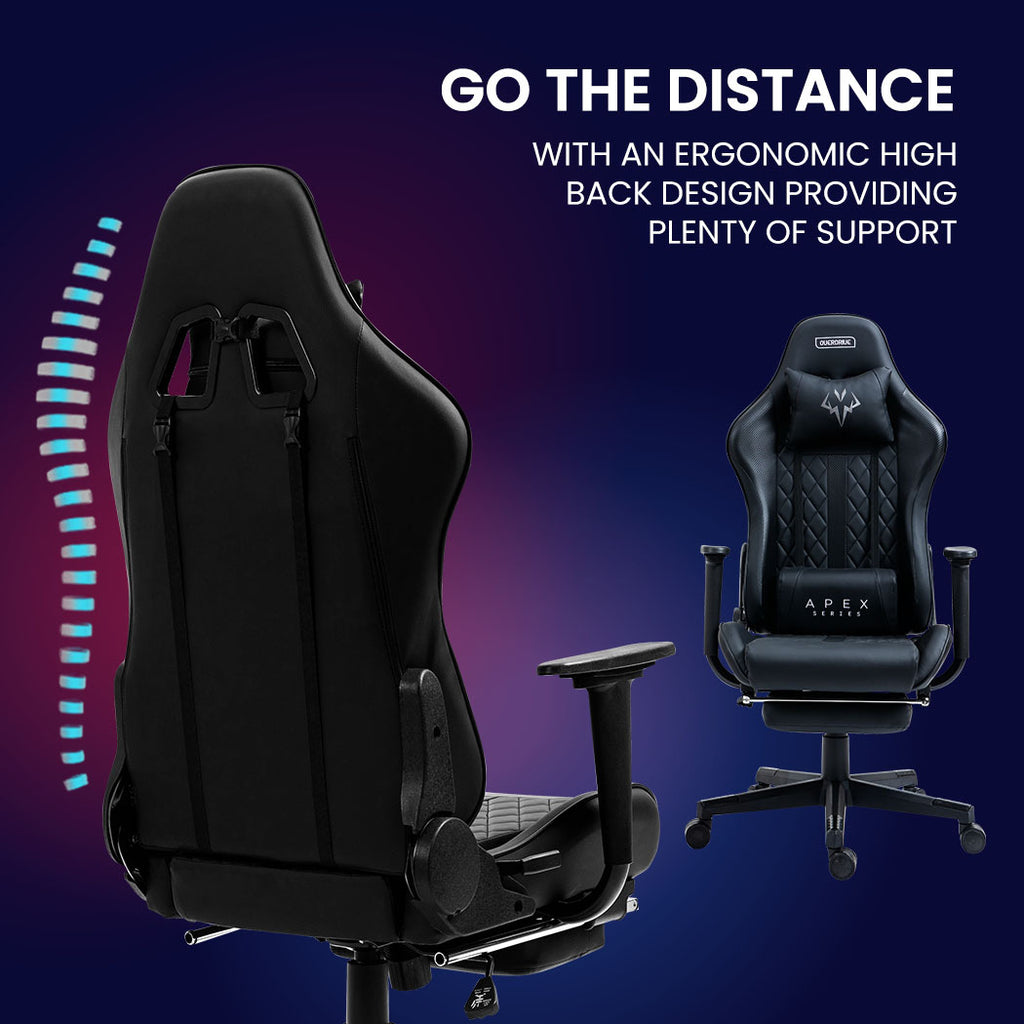 Ergonomic Reclining Gaming Chair with Footrest