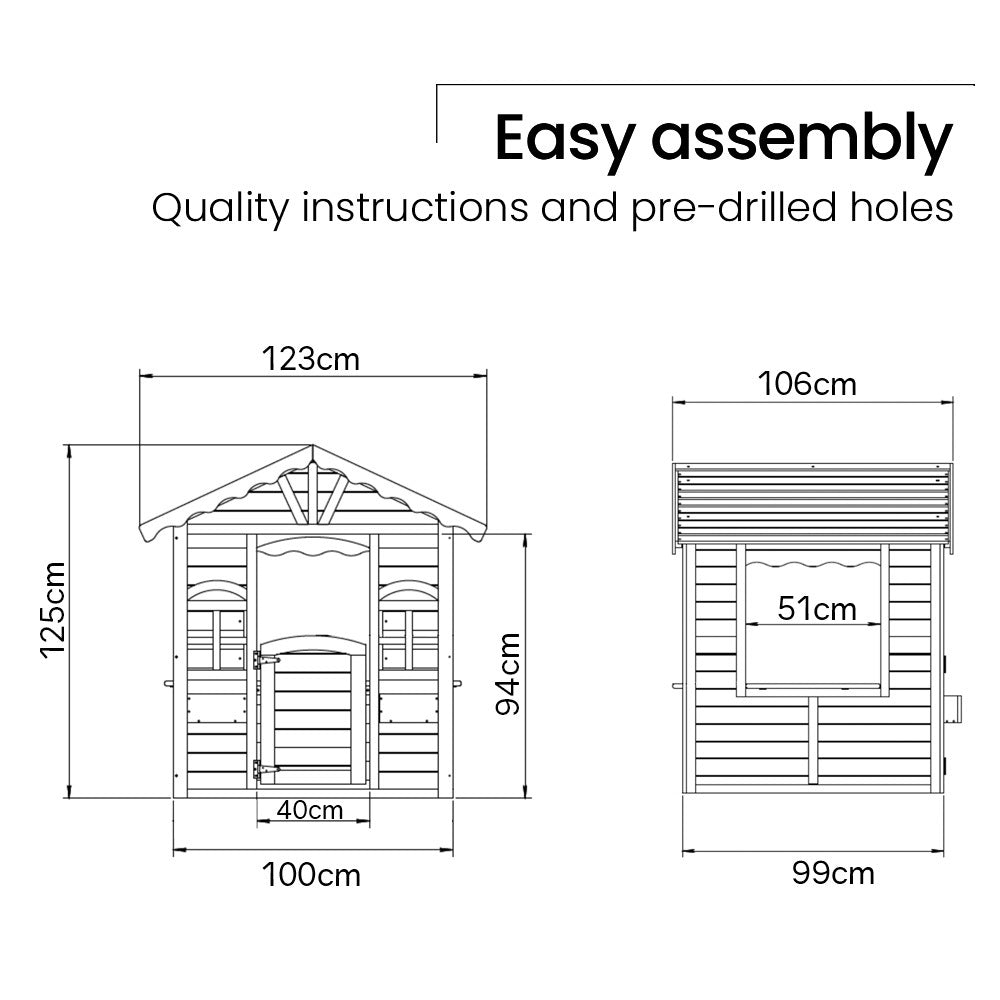 Rovo Kids Outdoor Wooden Playhouse