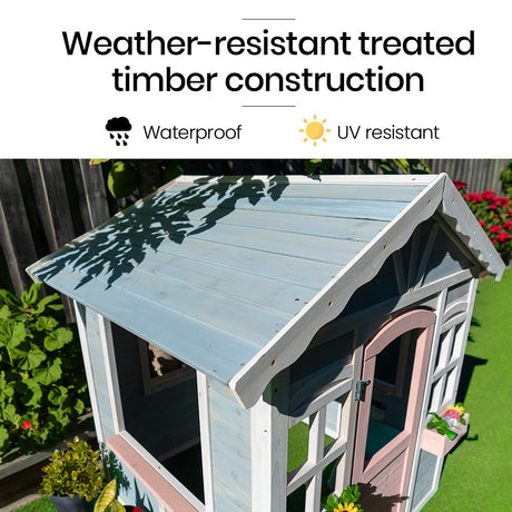 Rovo Kids Outdoor Wooden Playhouse