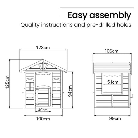 Rovo Kids Wooden Cubby House Playhouse
