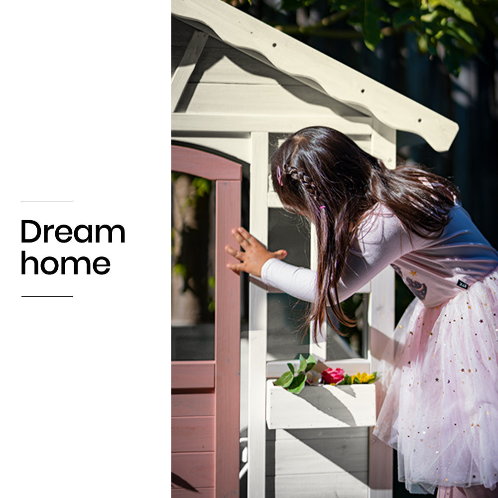 Rovo Kids Wooden Cubby House Playhouse