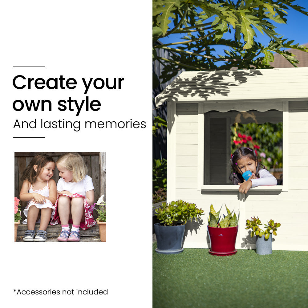 Rovo Kids Wooden Cubby House Playhouse