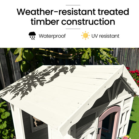 Rovo Kids Wooden Cubby House Playhouse