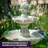 3 Tier Solar Powered Fountain Bird Bath