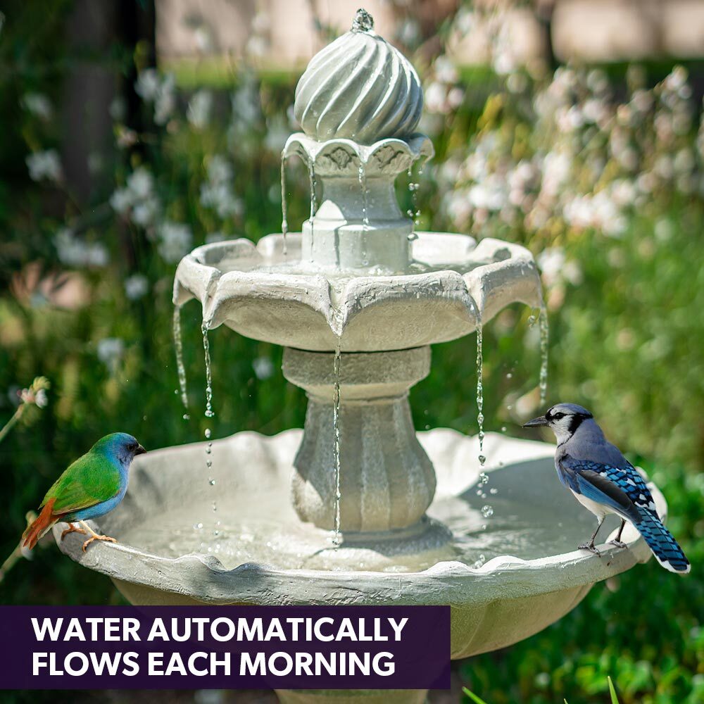 3 Tier Solar Powered Fountain Bird Bath