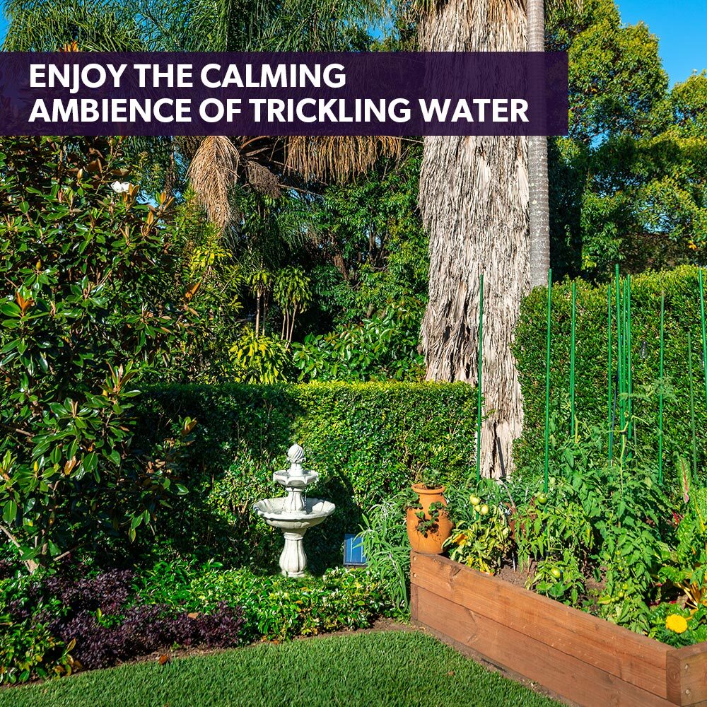 3 Tier Solar Powered Fountain Bird Bath