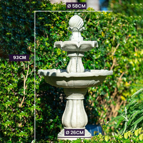 3 Tier Solar Powered Fountain Bird Bath