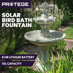 3 Tier Solar Powered Fountain Bird Bath