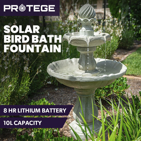 3 Tier Solar Powered Fountain Bird Bath