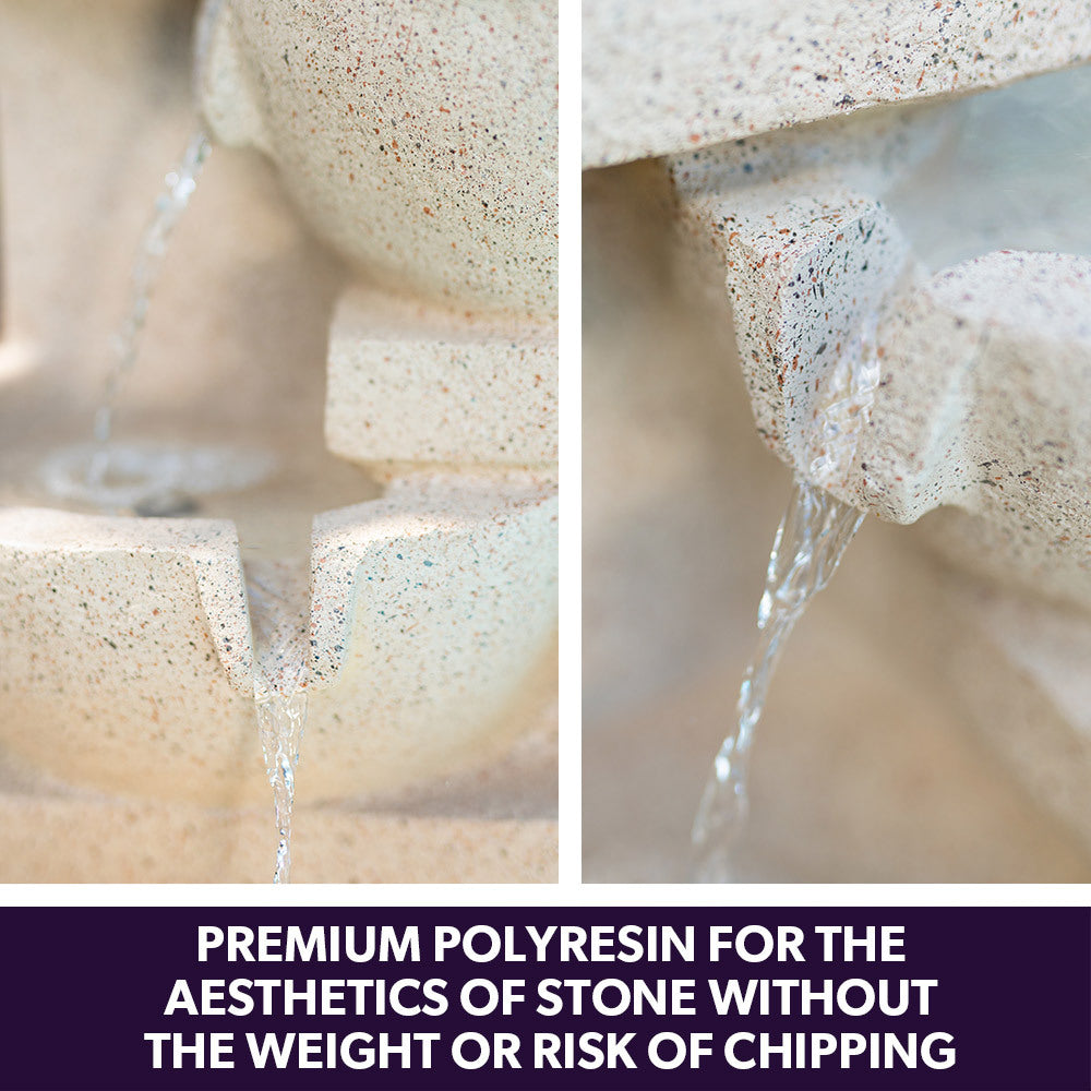 Elegant 4 Bowl Solar Fountain with LED Lights