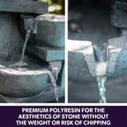 Elegant 4-Bowl Solar Fountain with LED Lights