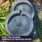 Elegant 4-Bowl Solar Fountain with LED Lights