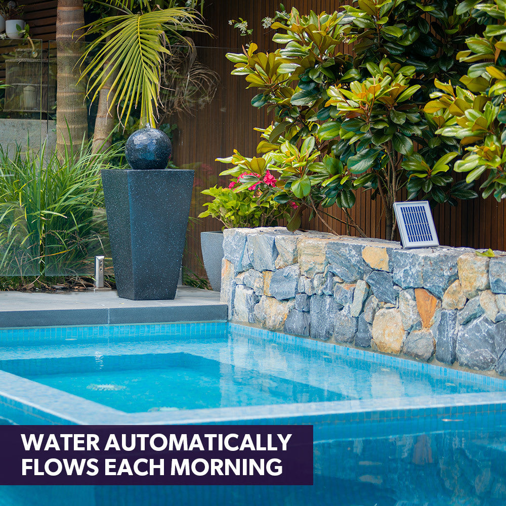 Contemporary Solar Water Fountain with LED Lighting