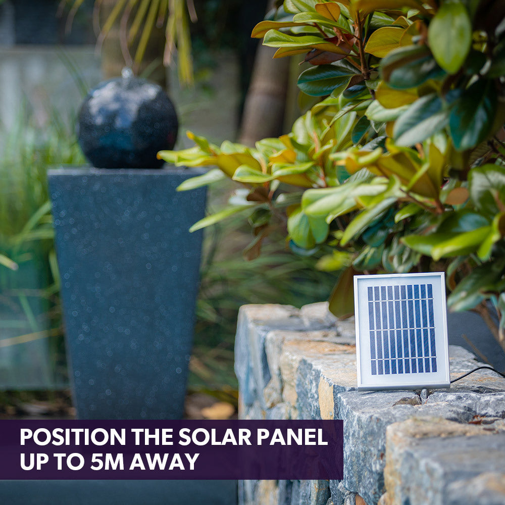Contemporary Solar Water Fountain with LED Lighting