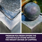 Contemporary Solar Water Fountain with LED Lighting