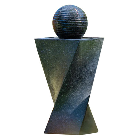 Twisted Design Solar Water Fountain with LED Lights