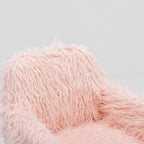 Fluffy Pink Faux Fur Swivel Office Chair