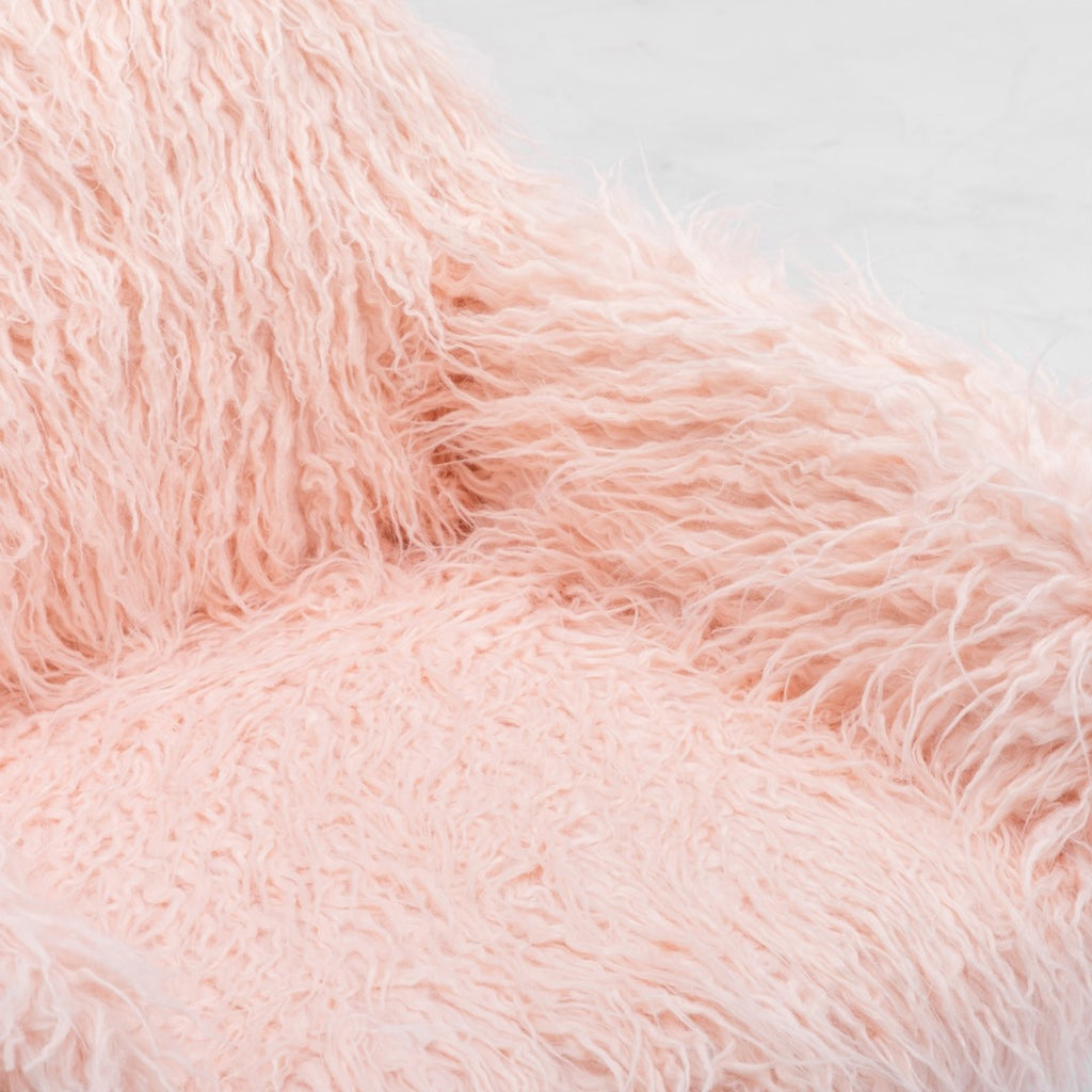 Fluffy Pink Faux Fur Swivel Office Chair