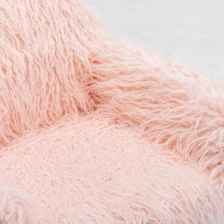 Fluffy Pink Faux Fur Swivel Office Chair