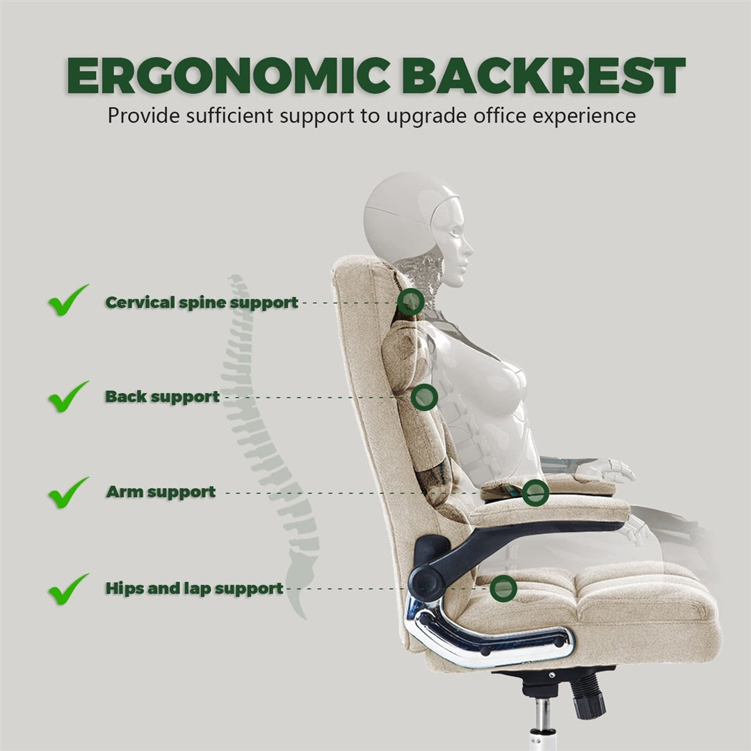 Ergonomic Velvet Swivel Office Chair