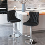 Elegant Height Adjustable Velvet Bar Stool