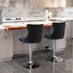 Elegant Height Adjustable Velvet Bar Stool