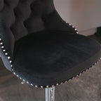 Elegant Height Adjustable Velvet Swivel Bar Stools